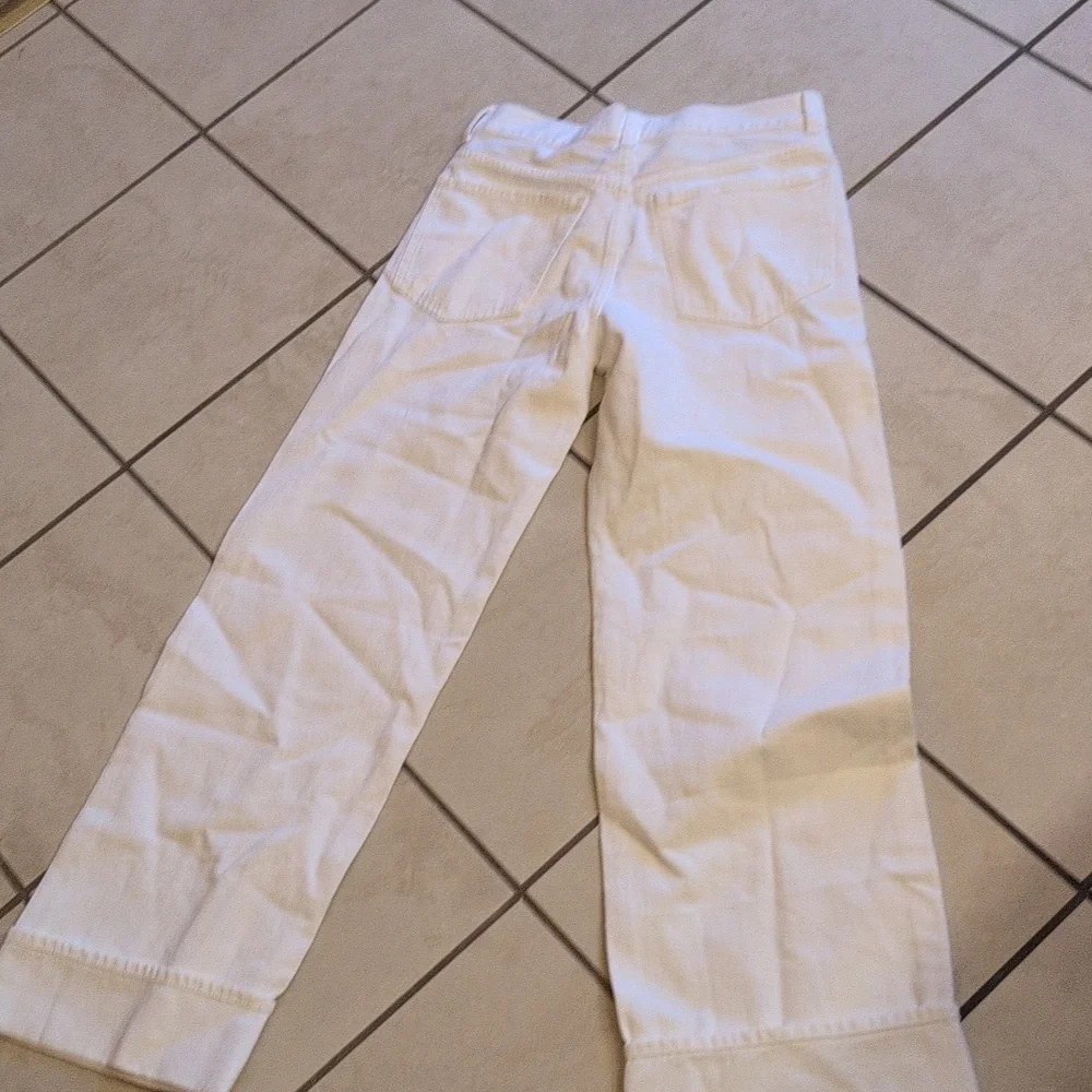 NWT Madewell Low-Slung Baggy Jeans Pure White Rigid Denim With Cuff Size 25 - Picture 2 of 13
